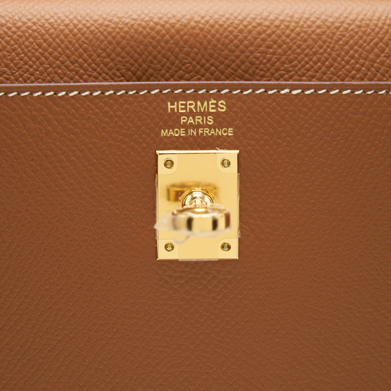 Hermes Kelly 25 Epsom 37 Gold GHW Stamp D