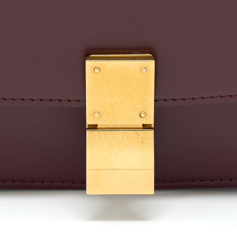 Celine Mini Box Calfskin Burgundy GHW