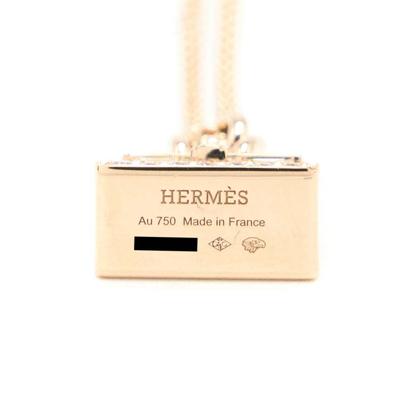 Hermes Amulettes Birkin Pendant Rose Gold Diamonds