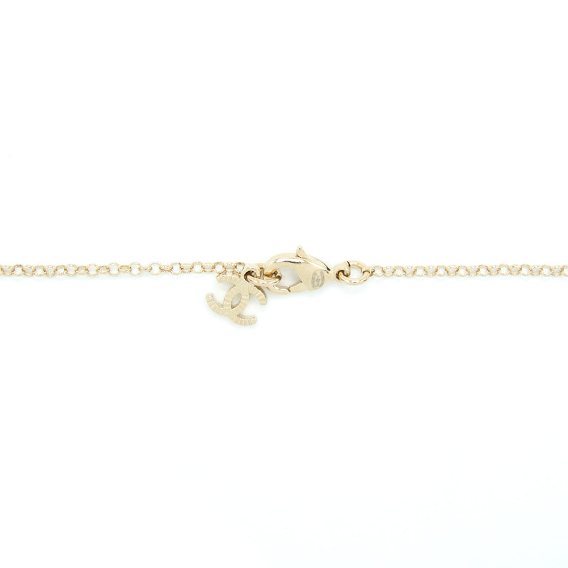 Chanel Heart Necklace Light Gold Tone