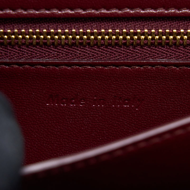 Celine Mini Box Calfskin Burgundy GHW