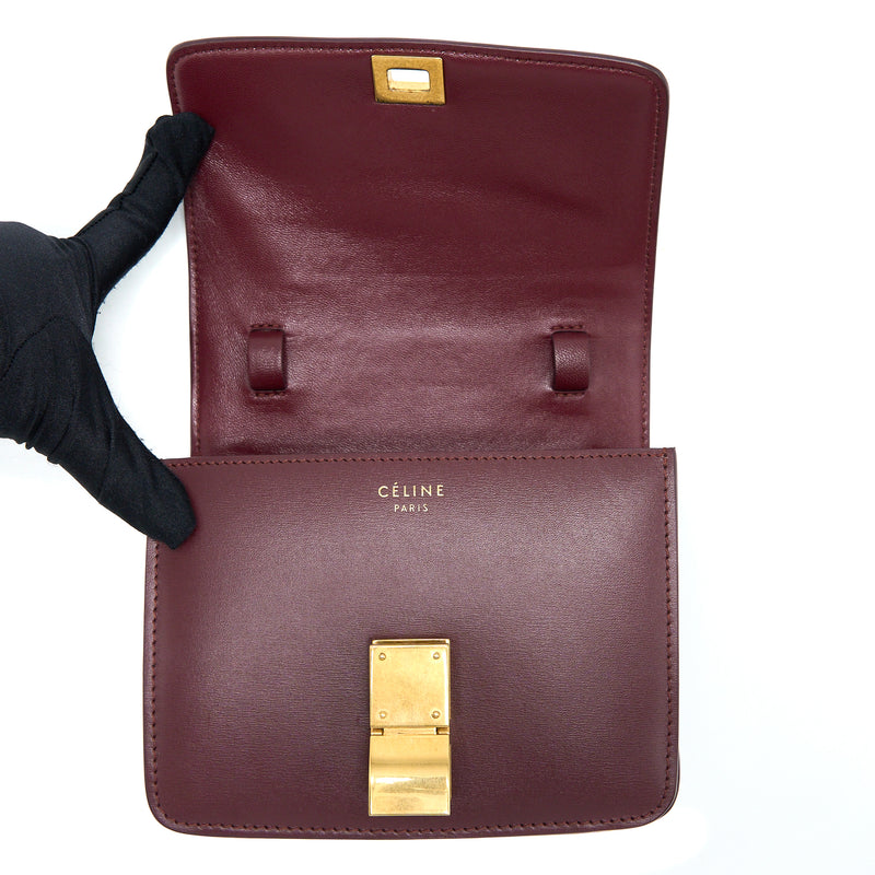 Celine Mini Box Celine Mini Box Calfskin Burgundy GHW