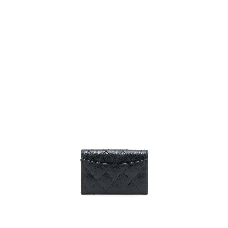 Chanel Classic Quilted Snap Card Holder Black Caviar