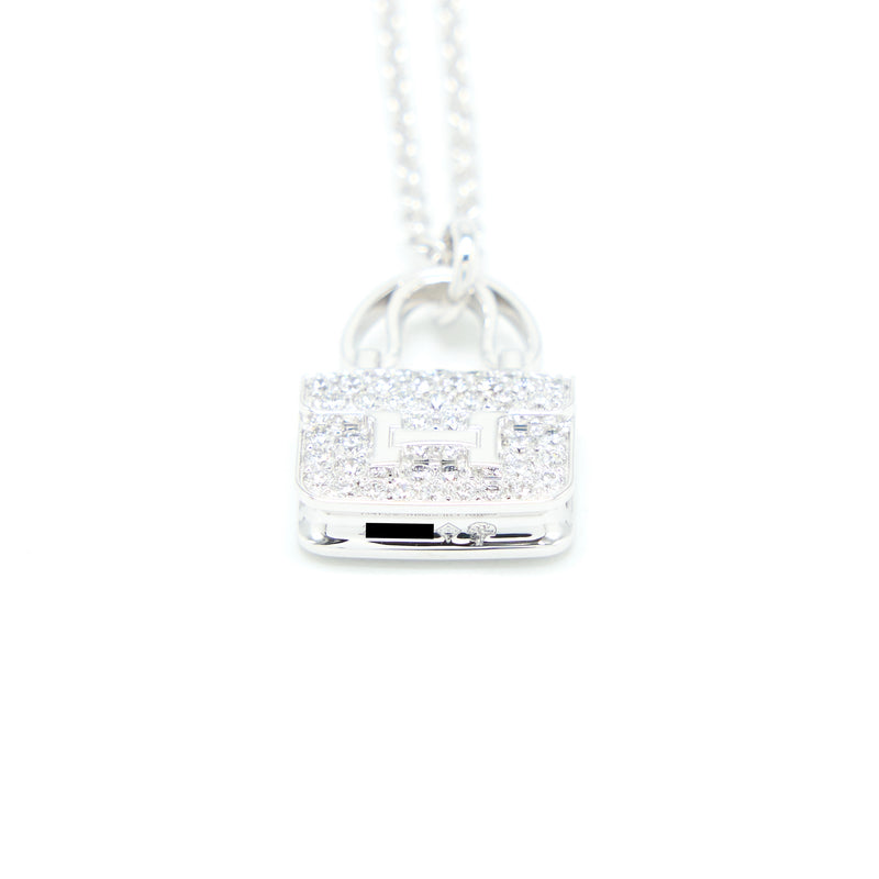 Hermes Amulette Constance Pendant White Gold Diamonds