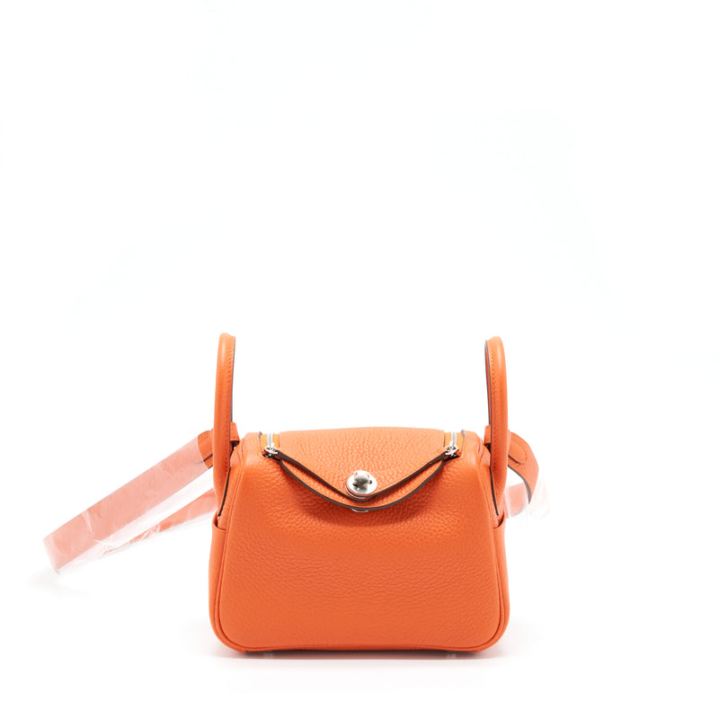 Hermes Mini Lindy Clemence 9J Feu SHW Stamp U