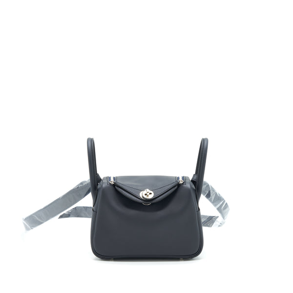 Hermes Mini Lindy Swift Blue Indigo SHW Stamp Z
