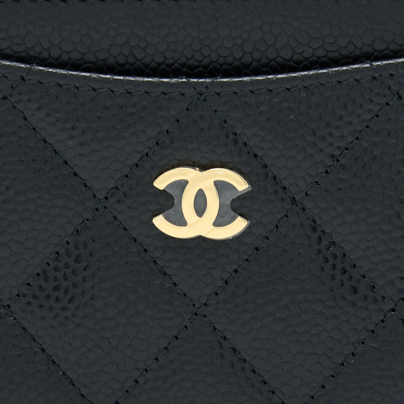 Chanel Class Quilted Card Holder Caviar Black GHW