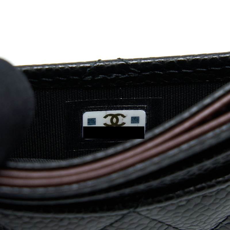 Chanel Class Quilted Card Holder Caviar Black GHW