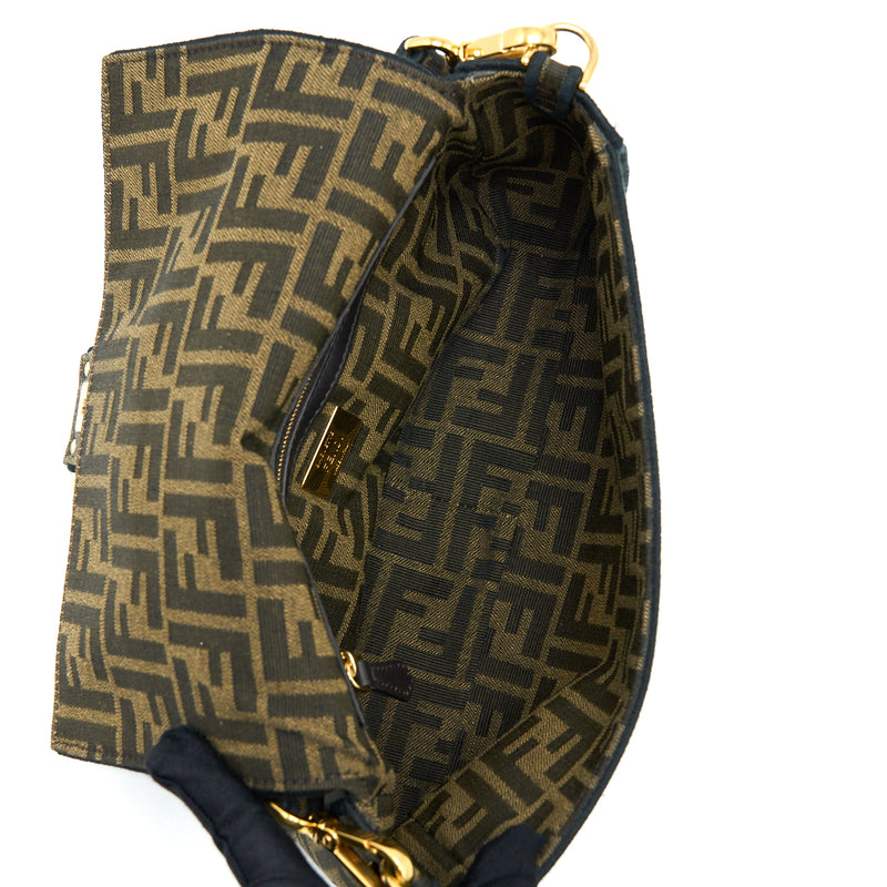 Fendi Baguette Shoulder Bag Canvas GHW