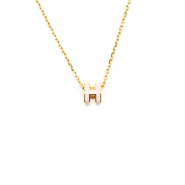 Hermes mini Pop h necklace Rose dragee ghw 3