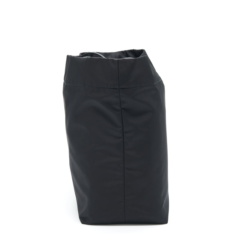 Prada Nylon Tote With Leather Handle Black SHW