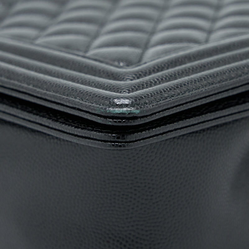 Chanel Boy Bag 28cm Caviar Black Brushed GHW