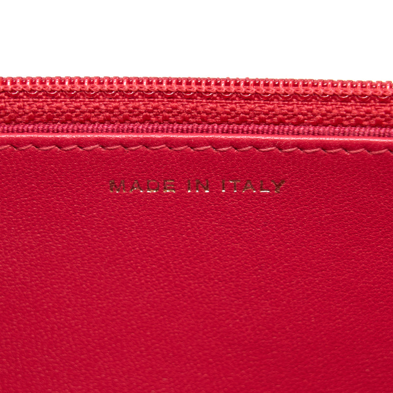 Chanel Classic Wallet On Chain Lambskin Red GHW