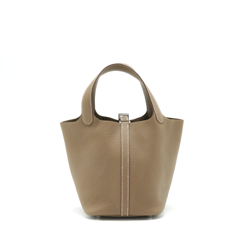 Hermes Picotin 18 Lock Bag Clemence Etoupe SHW Stamp Y
