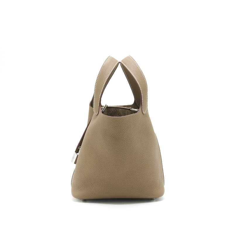 Hermes Picotin 18 Lock Bag Clemence Etoupe SHW Stamp Y