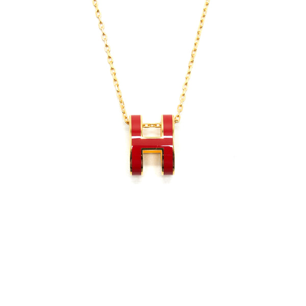Hermes Pop H Necklace Rouge Vif GHW