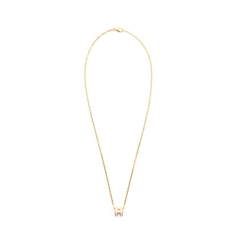 Hermes Mini Pop H Necklace Rose Dragee RGHW 6