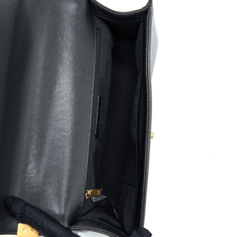 Chanel Boy Bag 28cm Caviar Black Brushed GHW