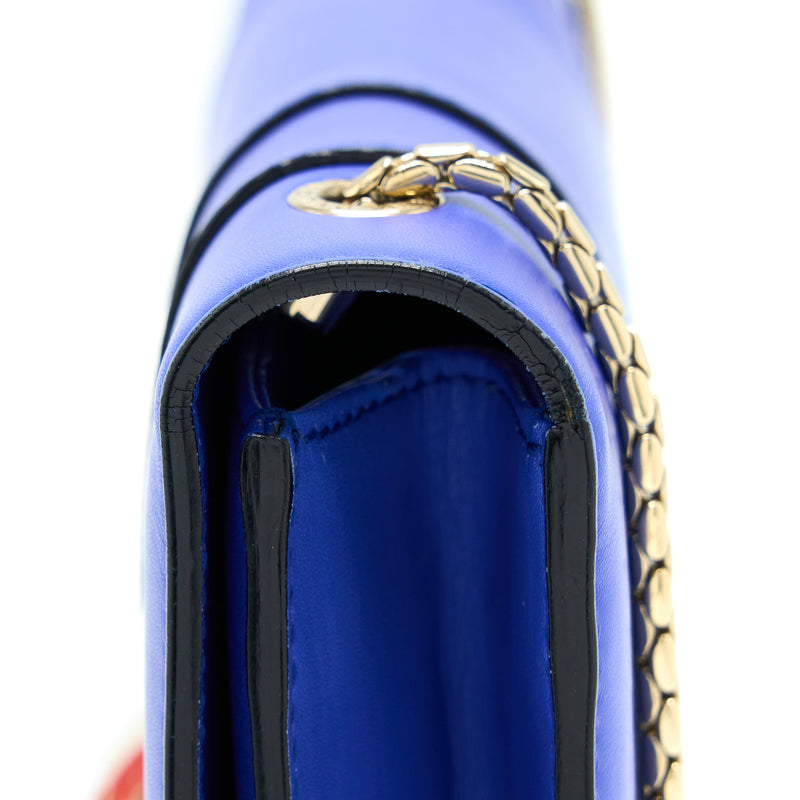 Bvlgari Serpenti Forever Shoulder Bag Calfskin Blue GHW