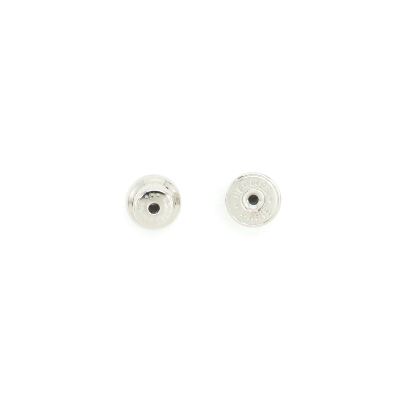 Hermes Mini Pop H Earrings Blanc SHW