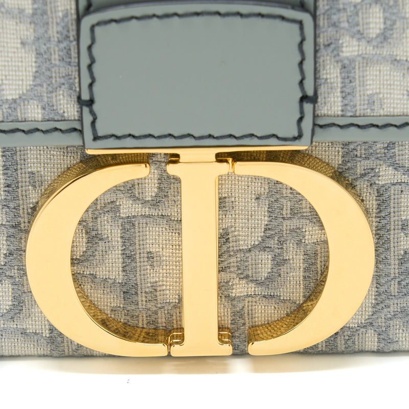 Dior 30 Montaigne Box Bag Blue Dior Oblique Jacquard GHW