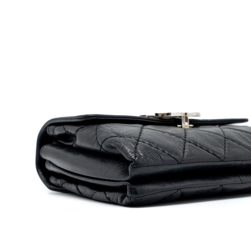Chanel Giant CC Logo Bag Calfskin Navy SHW