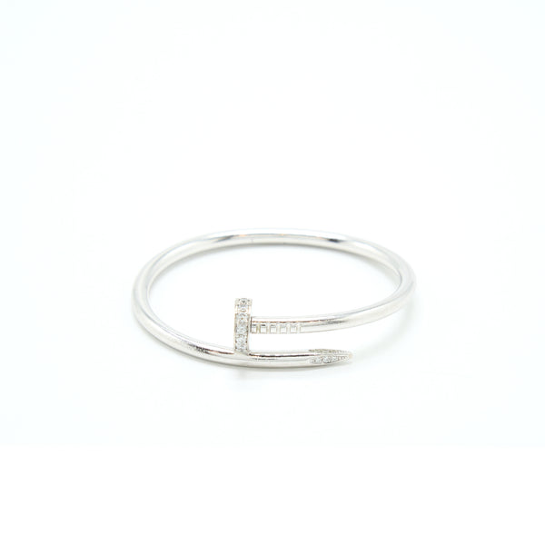 Cartier Size 15 Juste Un Clou Bracelet White Gold With Diamonds(Old version)