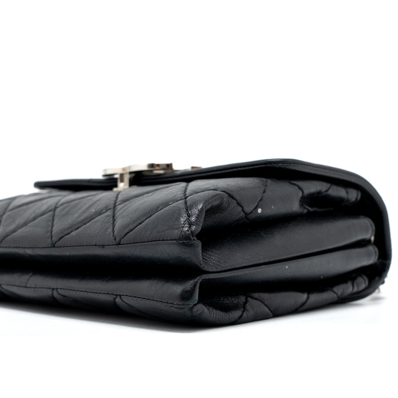 Chanel Giant CC Logo Bag Calfskin Navy SHW
