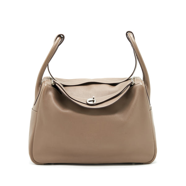 Hermes Lindy 34 Swift Etoupe SHW Stamp Square K