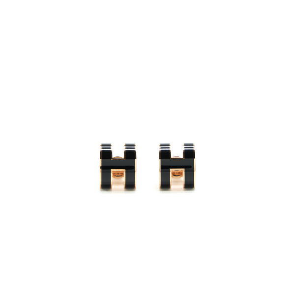 Hermes Pop H Earring Black RGHW