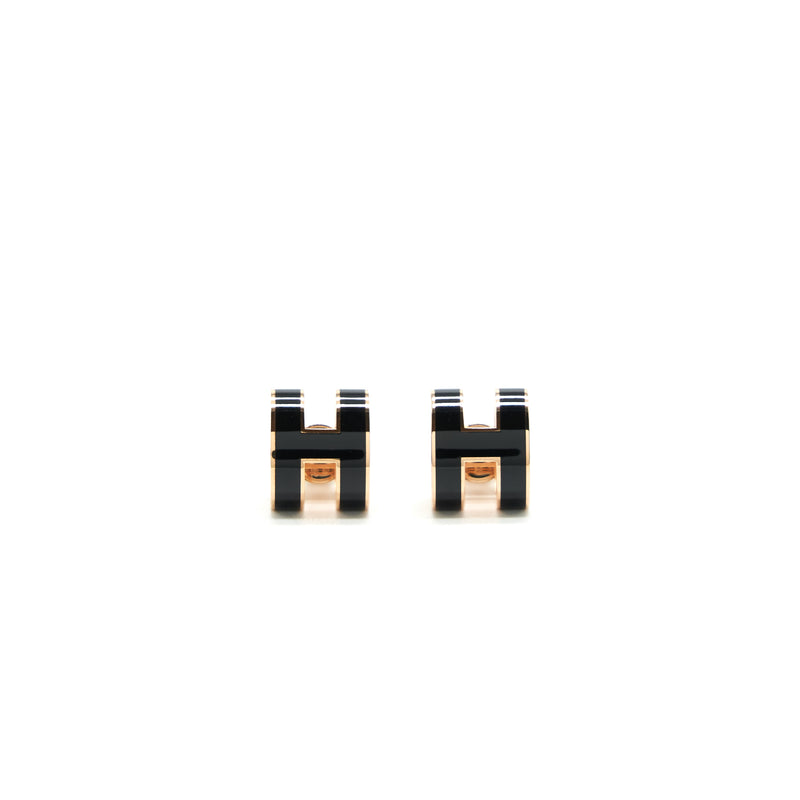 Hermes Pop H Earring Black RGHW