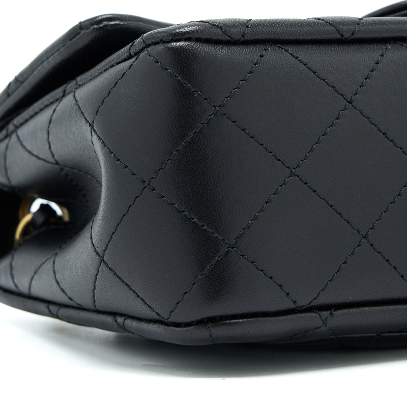 Chanel Pearl Crush Mini Rectangular Flap Bag Lambskin Black Brushed GHW (Microchip)