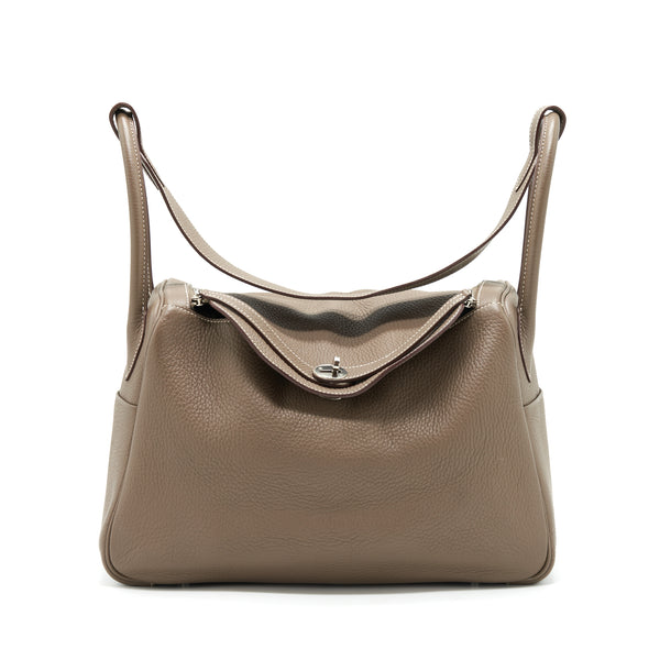 Hermes Lindy 34 Clemence Etoupe SHW Stamp Square R
