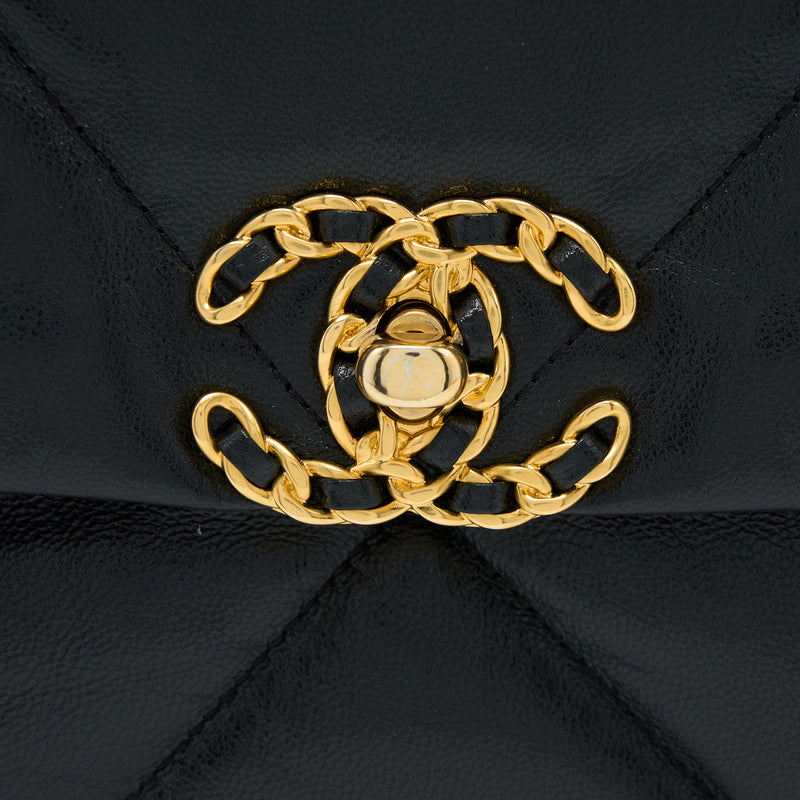 Chanel Medium 19 Bag Goatskin Black Multicolour Hardware