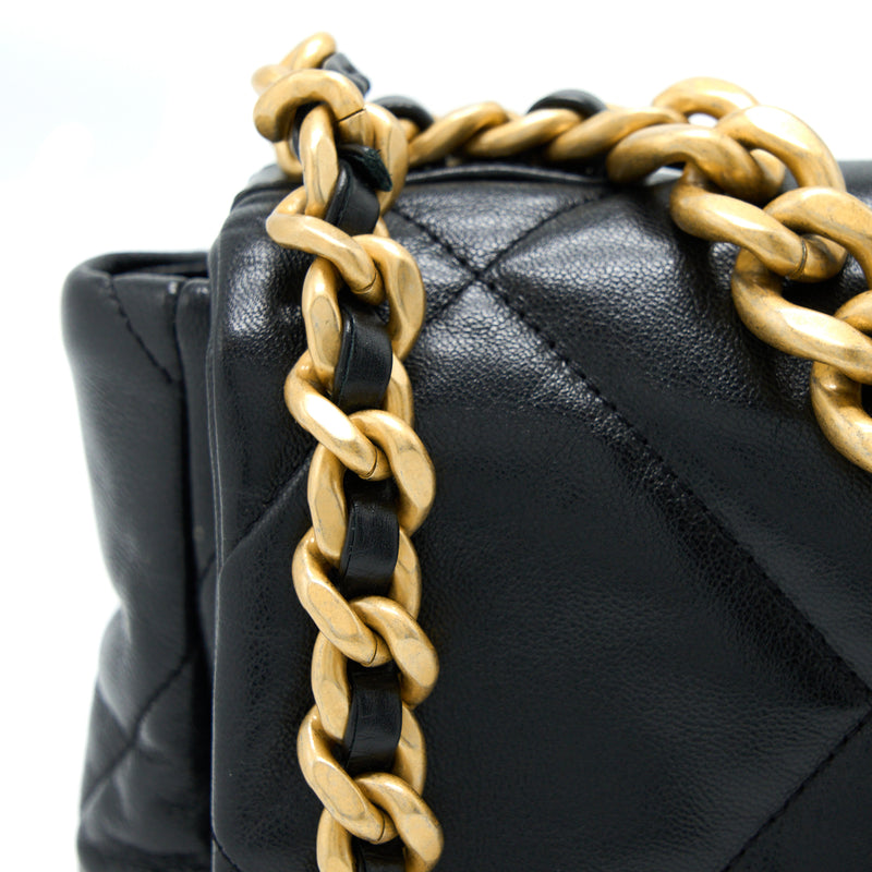 Chanel Medium 19 Bag Goatskin Black Multicolour Hardware