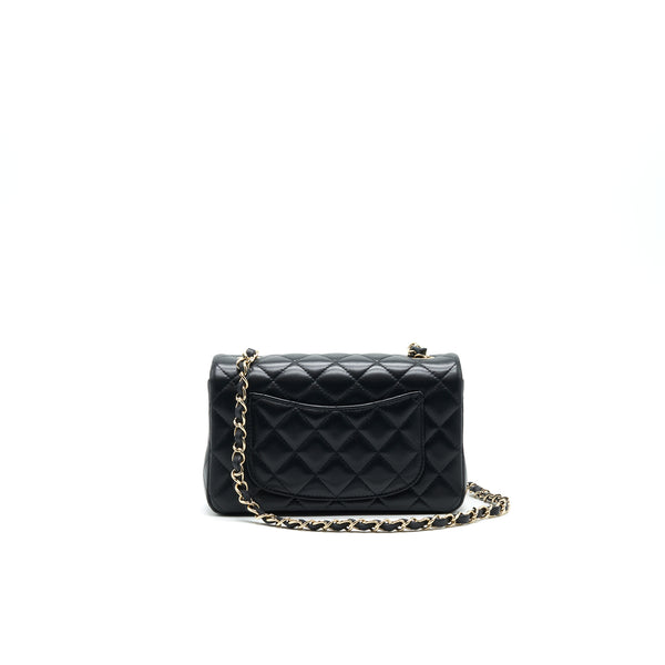 Chanel Mini Rectangular Flap Bag Black LGHW LAMBSKIN