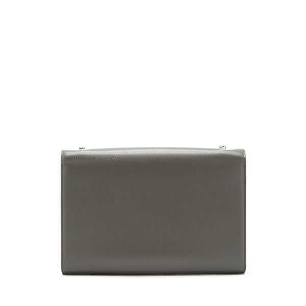 Saint Laurent(YSL) Large Monogramme Kate Chain Bag Grained Calfskin Grey SHW