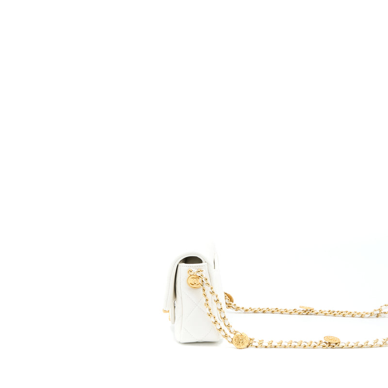 Chanel 22A Small Flap Bag Caviar White With GHW (Microchip)