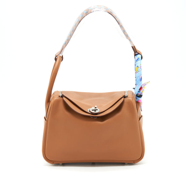 Hermes Lindy 26 Swift Gold SHW With Detailed Shoulder Strap and An Extra Twilly Stamp C