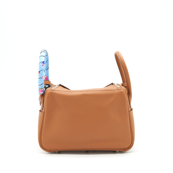 Hermes Lindy 26 Swift Gold SHW With Detailed Shoulder Strap and An Extra Twilly Stamp C