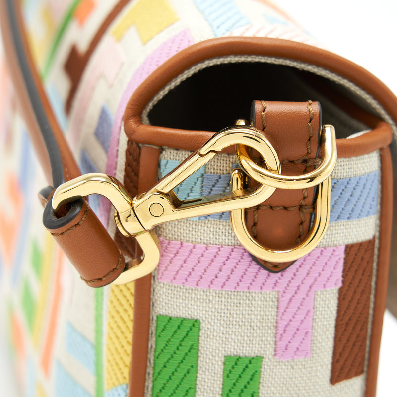 Fendi Mini Baguette Bag In FF Motif Canvas Multicolor