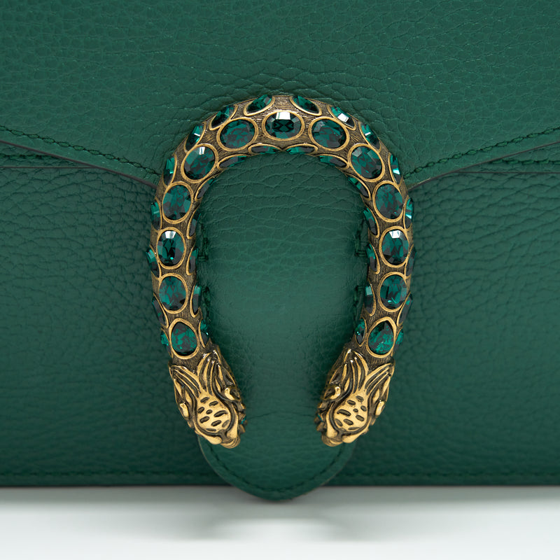 Gucci Mini Dionysus Leather Chain Bag in Green