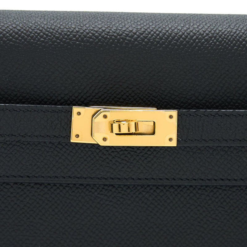 Hermes Classic Kelly To Go Epsom Black GHW Stamp Y