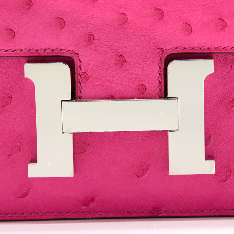 Hermes Constance Mini Ostrich E5 Rose Tyrien SHW Stamp Y