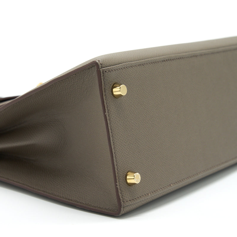 Hermes Kelly 28 Sellier Epsom Gris Etain GHW Stamp D
