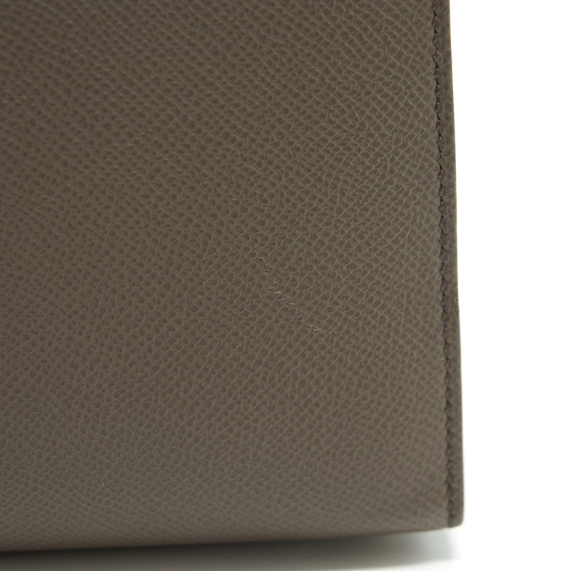 Hermes Kelly 28 Sellier Epsom Gris Etain GHW Stamp D