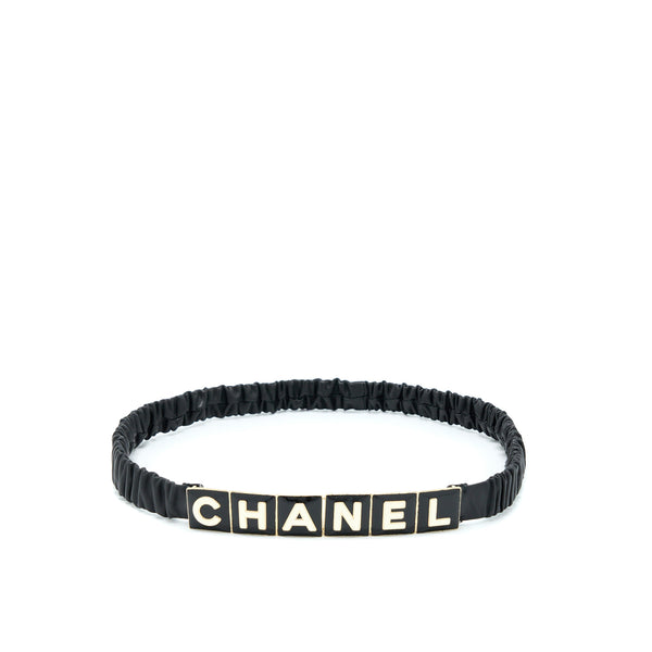 Chanel Belt Lambskin, Metal & Resin Black & White LGHW
