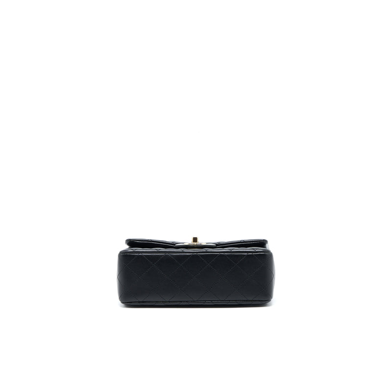 Chanel Mini Rectangular Flap Bag Lambskin Black LGHW (Microchip)