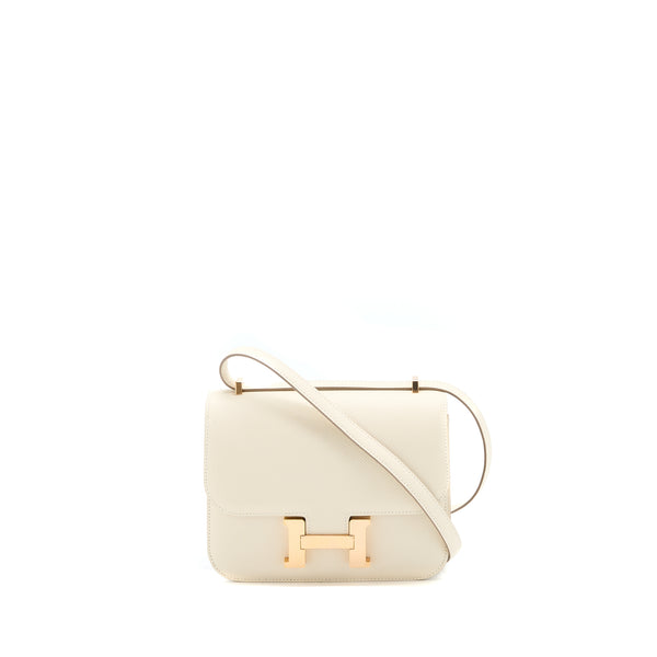 Hermes Mini Constance Epsom Craie RGHW Stamp Y