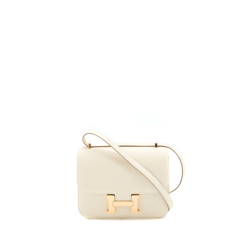 Hermes Mini Constance Epsom Craie RGHW Stamp Y